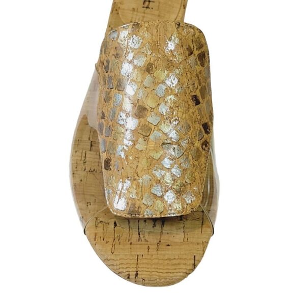 Vaneli Bysy Multi Color Lucite Sides Cork Slip-on Sandal Size 10 - Picture 4 of 9